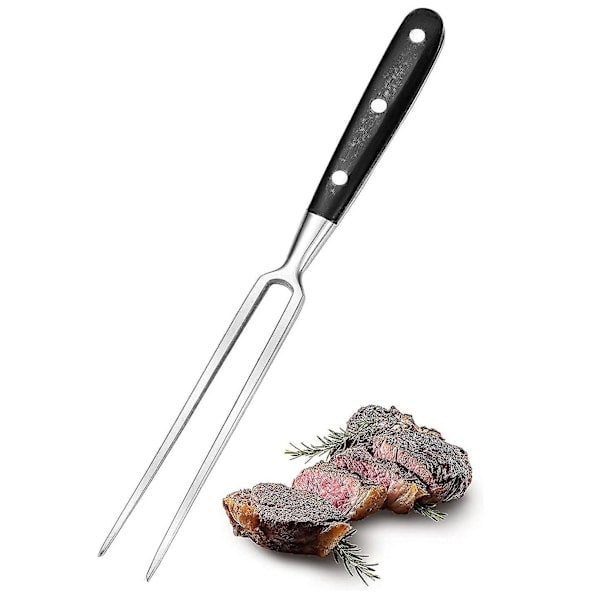 2024, Köttgaffel, Stor Köttgaffel Med Rostfritt Stål Trähandtag, 15 Cm Bladlängd, Grillgaffel För Grillkockar