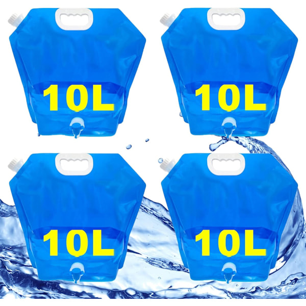 \"QD\" Vikbar vattenpåse 10 liter lämplig för nödsituationer, camping, BPA-fri