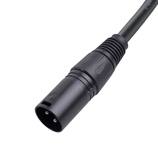 2 stk. 3-pin XLR-stik, retvinklet han til hun, mikrofon lydkabel, 90 graders XLR-hun til lige XLR-han