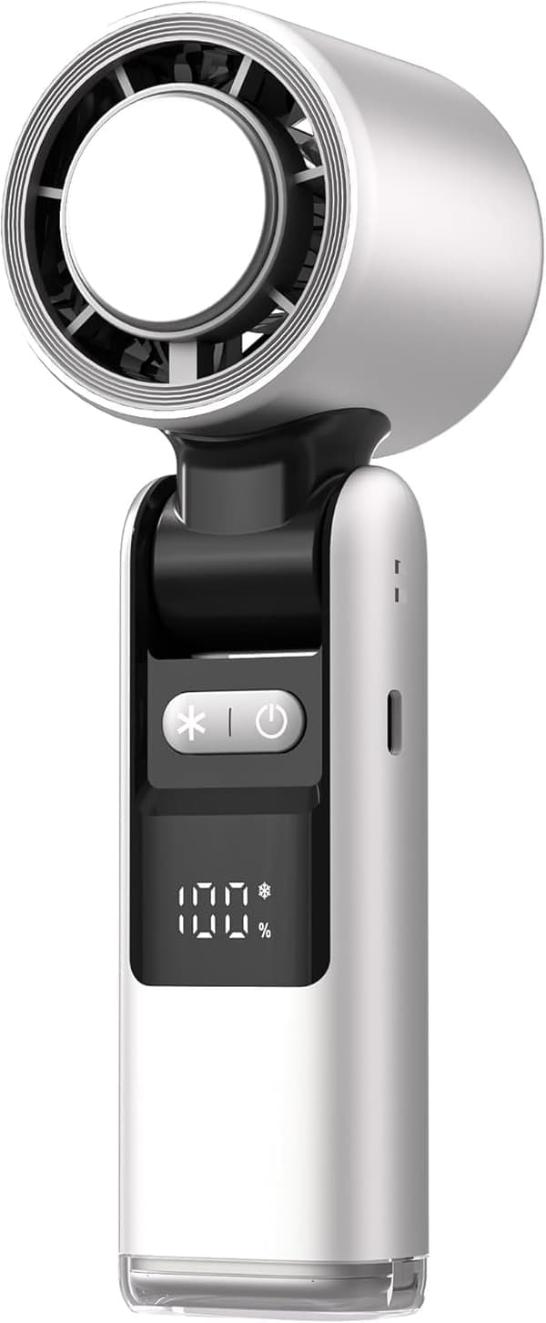 Handheld Ice Fan - Med Kylfunktion - 4000 mAh - Vit - 1 st