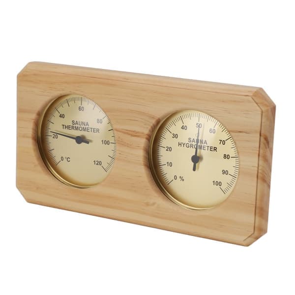 Træ Sauna Termometer Hygrometer 2 i 1 Luftfugtighed Temperaturmåling Indendørs Termometer Luftfugtighedsmåler til Hotel Sauna Rum