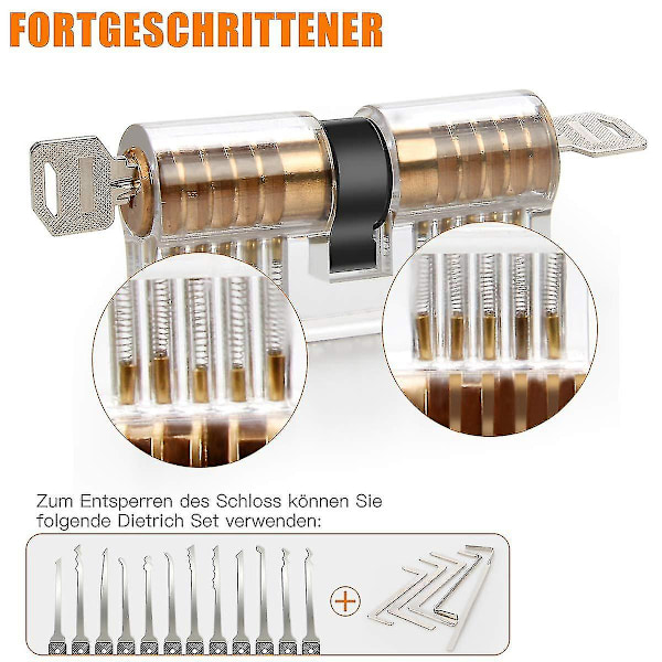 Locksmith Training Lock Set - Transparent Lock for Beginners to Practice Lock Picking