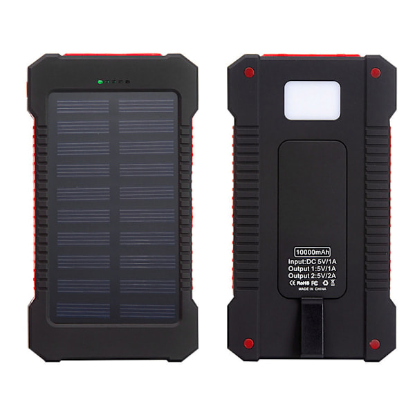 [QD] 20000mAh solcelleoplader - stor kapacitet, vandtæt udendørs LED gave mobil powerbank