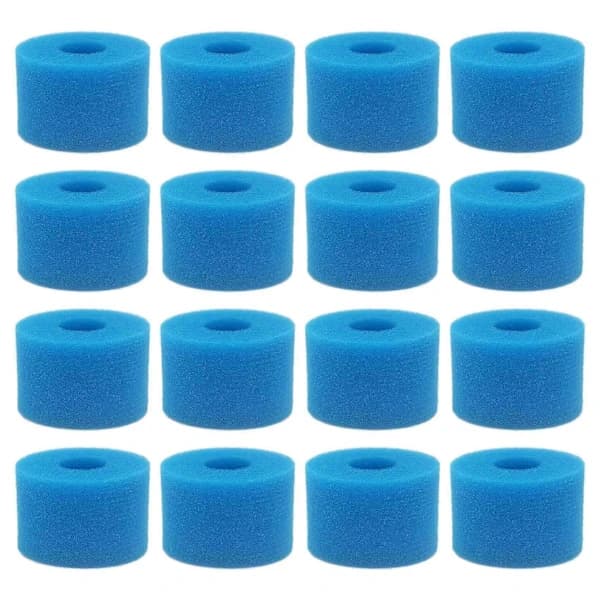 16 stk. Genanvendelige Vaskbare Skumfilterpatroner S1 Type til Intex Pure Spa