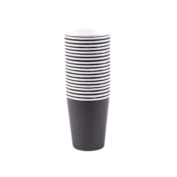 20 Pappkrus (9 oz) - Ensfarvet Farve til Fødselsdagsfest, Servering, Sort