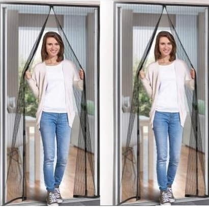 2-pack Myggnät för dörr med magnetisk stängning. 210 cm x 100 cm