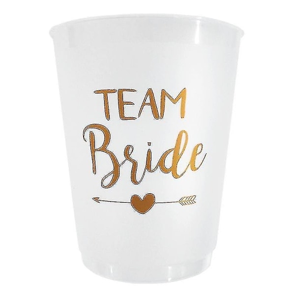 QD-12 kpl Team Bride Muovimuki Polttarit Läpinäkyvät Mukit Set