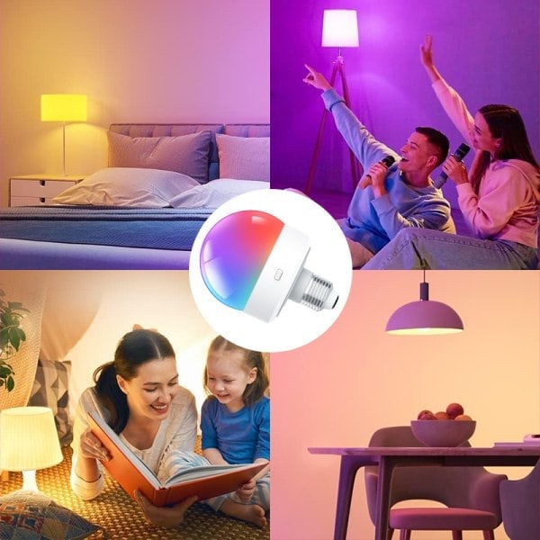 Färgskiftande glödlampa, RGBCW LED-lampor med fjärrkontroll˜QD