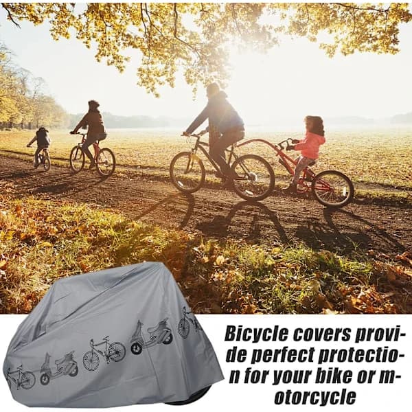 Vattentätt cykelöverdrag Slitstark polyester för MTB-cyklar Utomhusresor 210 x 100 cm Grå