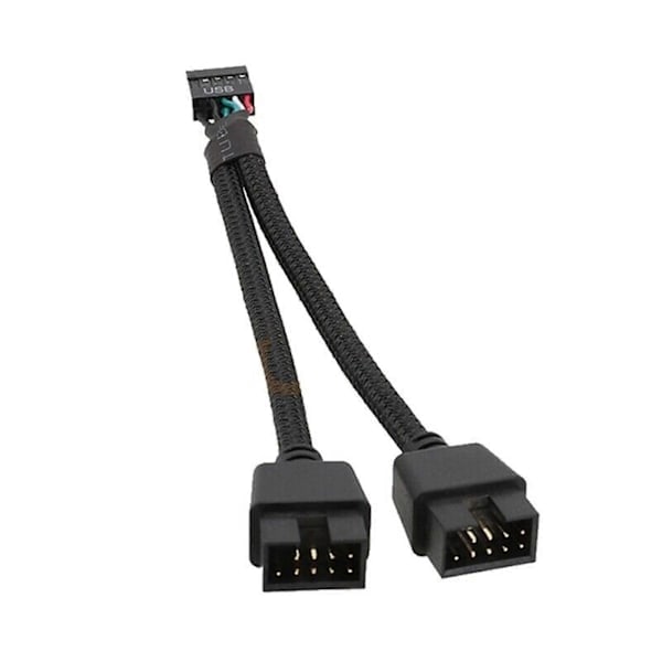 \"QD\" Moderkorts USB 2.0 9-pin Header 1 till 2 Förlängningshubb Splitter Adapter Konverterare