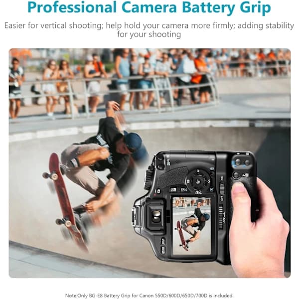 Batterigrep BG-E8 Erstatning for Canon EOS 550D 60