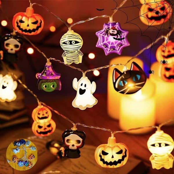 Halloween LED Ljusslinga 3m 20 LEDs Batteridriven Timer Inomhus Utomhus Dekoration