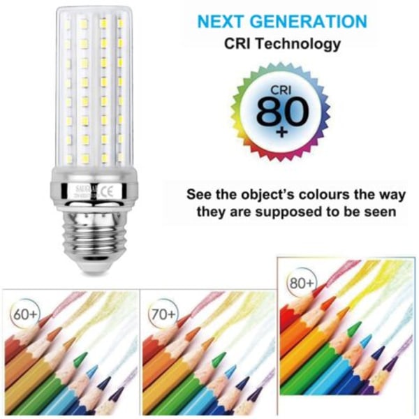#QD# 3-pak 20W LED majslamper, svarende til 150W glødepære, 2300LM, 4000K neutral hvid, E27 Edison skruelamper