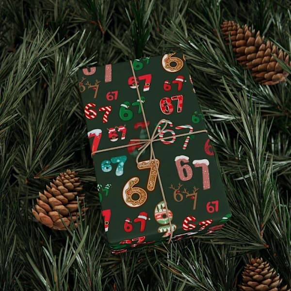 Meme Julklappspapper, Grön, 50cm*90cm [En Rulle]