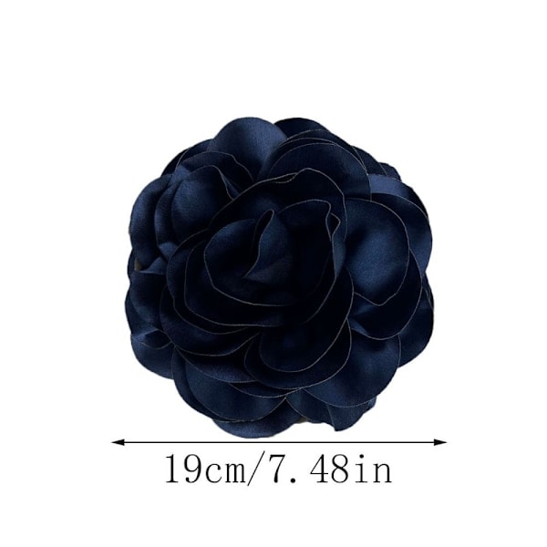 Stor Blomst Broche Mode Fransk Badge Satin Dekorativ Nål Rød Grøn