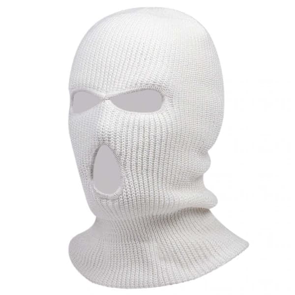 Hvid Balaclava Skimaske Røverhue_qq
