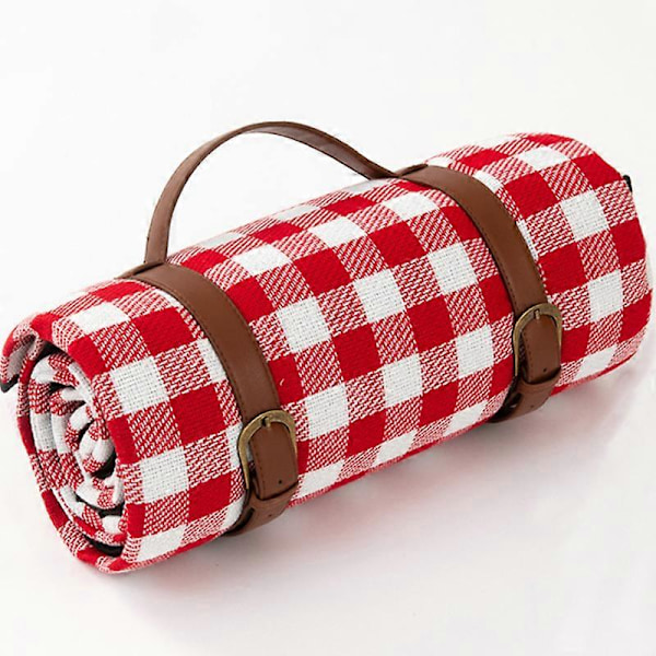 Picnic Tæppe Picnic Tæppe Med Vandafvisende Underside let at bære_FO red white 200x200