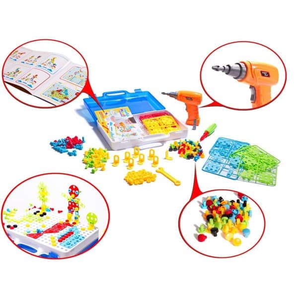 Construction Set with Screwdriver and Building Blocks - 237 Pieces