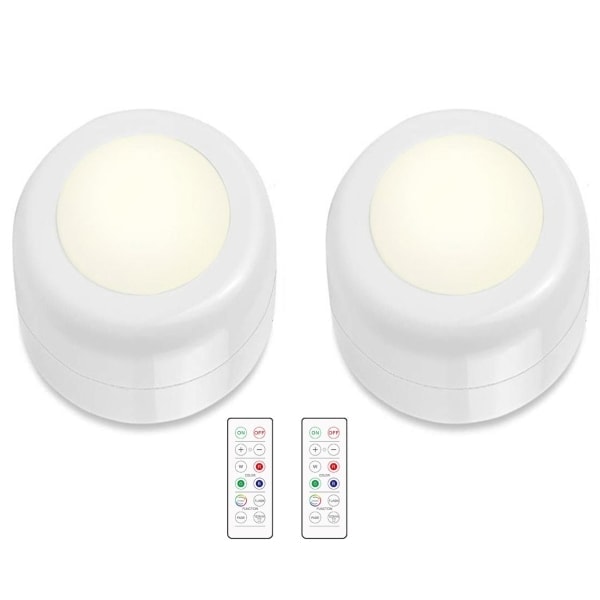 LED-spotlight med fjernkontroll 2-pakning˜QD