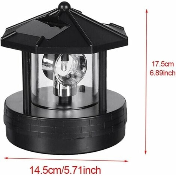 #QD#360 astetta pyörivä LED-aurinkomajakka, LED-aurinkolamppu, vedenpitävä majakka puutarhakoristeluun