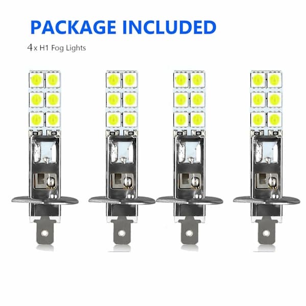 4 stk. H1 6000k superhvite 80w LED-frontlyspærer kit tåkelys