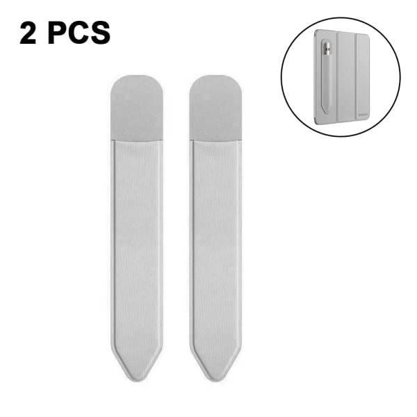 [QD] 2 st Kompatibla med Apple Pencil-fodral - Grå. Avtagbar elastisk läderhylsa ficka