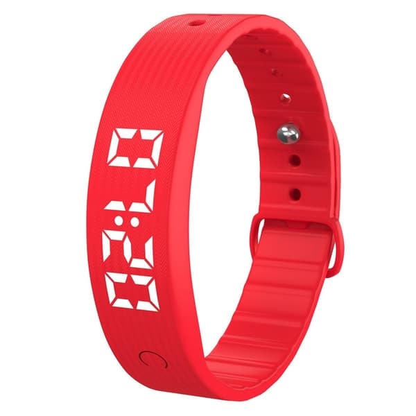 \"QD\" Smart armband vibrerande alarm sömnövervakning digital display - Röd