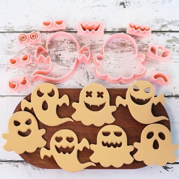 Halloween Spøgelse Kageforme 10 dele, Kageforme til DIY-fester Halloween, Mini kageforme til glasur