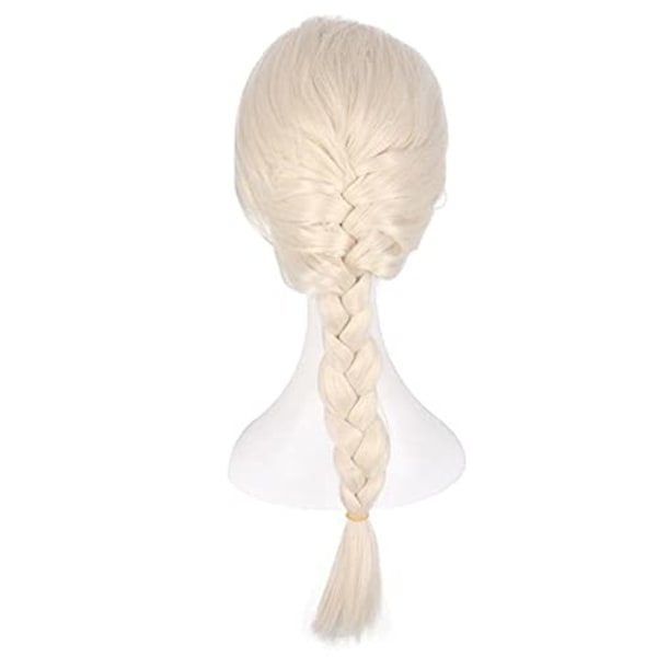 QD-Blond Flätad Elsa Cosplay Peruk Syntetiskt Hår Peruker Halloween Fest Daglig Kostym Peruk (För Barn och Vuxna)
