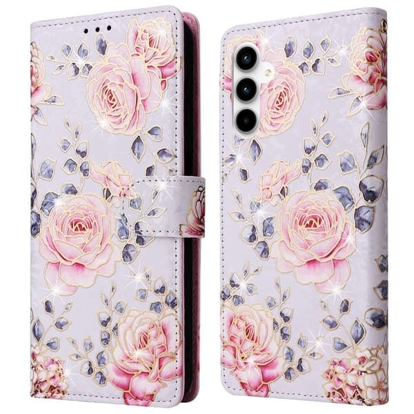 \"QD\" Plånboksfodral med blommor för Samsung Galaxy A35