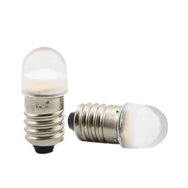 QU/4 stk 12V E10 sokkel LED-lampe 1,5W LED, 6000K varmhvit
