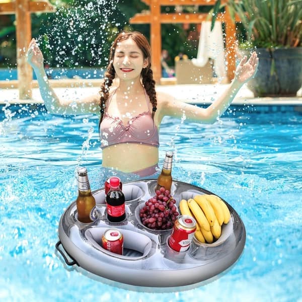 Oppustelig drikkeholder til pool og badekar – Flydende madbakke