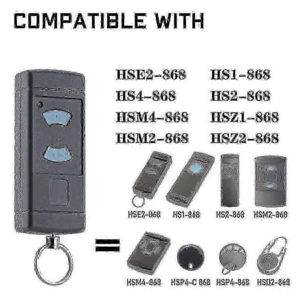 2-pack Garage Door Remote Control Handheld Transmitter Replacement For Hse2-868 Hs4-868 Hsm4-868 Promat