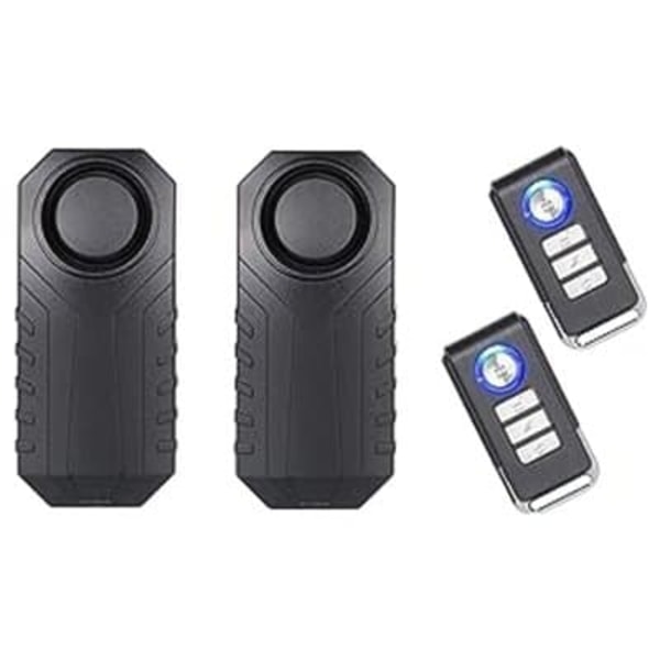 2-pack vibrationslarm med fjärrkontroll, 2 fjärrkontroller Svart_qq
