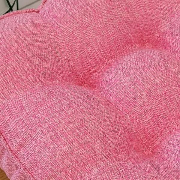 Setepute, tykt polstret polyester med PP-bomullsfyll, for spisestoler, benker og gulv, rosa, 45 x 45 x 10 cm