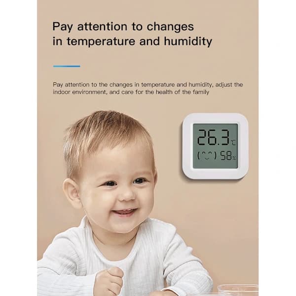 Tuya Temperatur- och Fuktighetssensor, Mini Termometer Hygrometer med LCD-skärm, Bluetooth APP-kompatibel