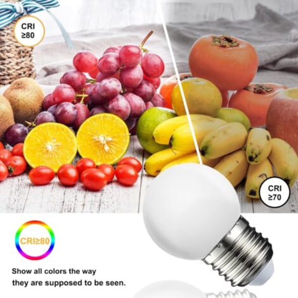 QQU-Förpackning med 10 E27 G45 LED-glober - Varmvit 3000 K - 5W G45 - Matt polykarbonatskal - Ej dimbar [Energiklass G]