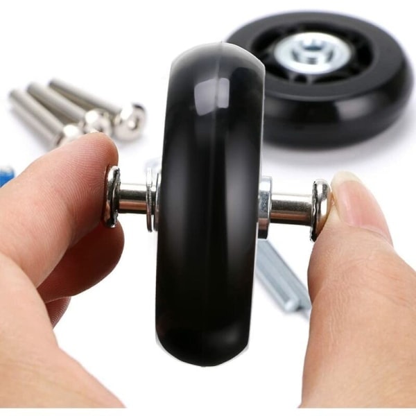 st rejsekuffert hjul erstatningshjul leje reparation til bagage rejsekuffert 60×18mm, sort_QF