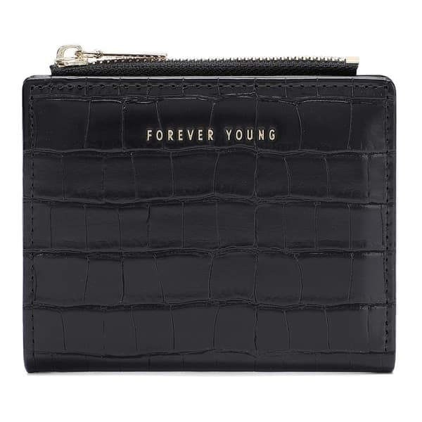 \"QD\" FOREVER YOUNG Stilig Kort Lommebok i PU-Lær for Kvinner, Bi-fold