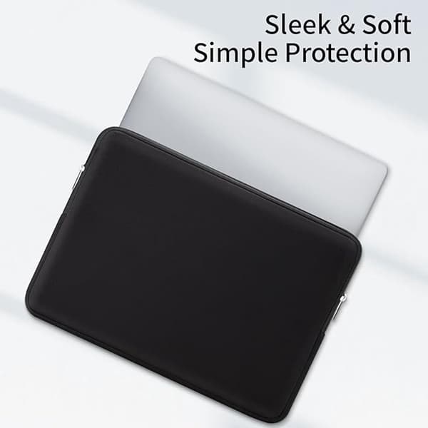 14 tommer laptop sleeve stødsikkert ridsefast polyester etui til MacBook Notebook rejse forretning sort