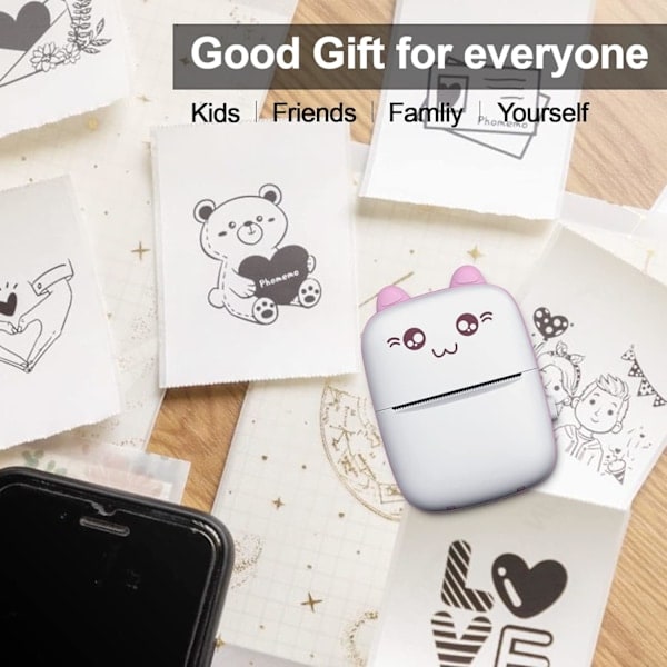 \"QD\" Bærbar Mini Bluetooth Trådløs Termisk Blækfri Etiketprinter til Foto Etiketter DIY
