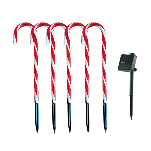 Julgransljusslinga med pepparkaksform, solcellsdriven, juldekoration för hemmet, nyår, solcellslampa för gräsmattan, utomhusbelysning för jul˜QD