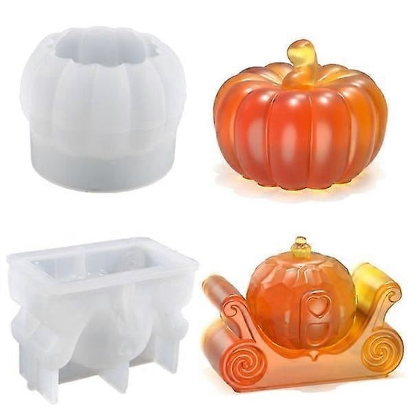 \"QD\" Halloween Lysform Krystal Epoxy Resin Lysform, 3D Græskar Silikoneform, Halloween Græskar Ornament