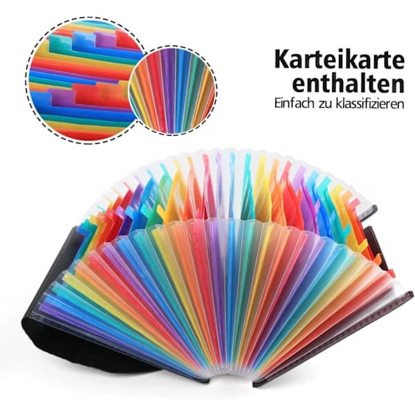 QD-Dokumentmappe A4/mappe A4. 24 rom sorteringsmappe,