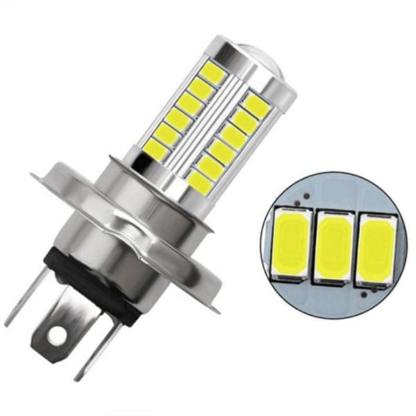 2 stk H4 LED-lampe Bilfrontlykter 33 SMD 5630 5730 Lyspære Auto Hvit 2 stk