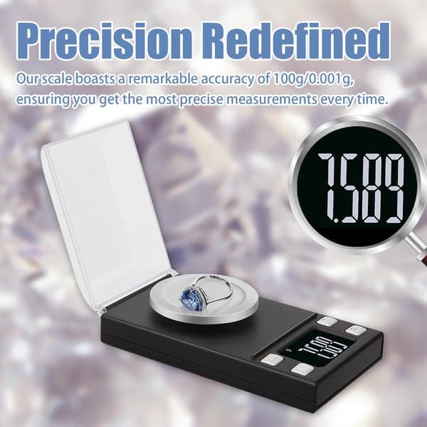 Elektronisk digitalvekt 100g/0,001g med tarafunksjon