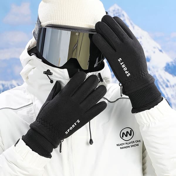 Varma vinterhandskar med touchfunktion - skidhandskar Svart M_qq