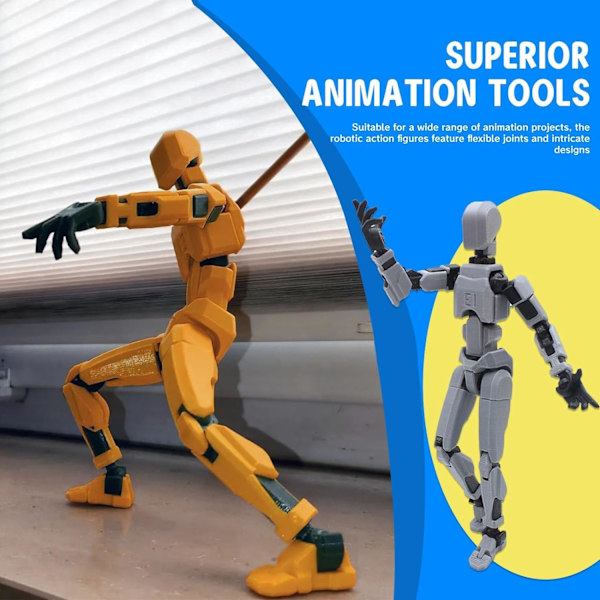 T13 Actionfigur, Titan 13 Actionfigur, Robot Actionfigur, 3D-tryckt Action black
