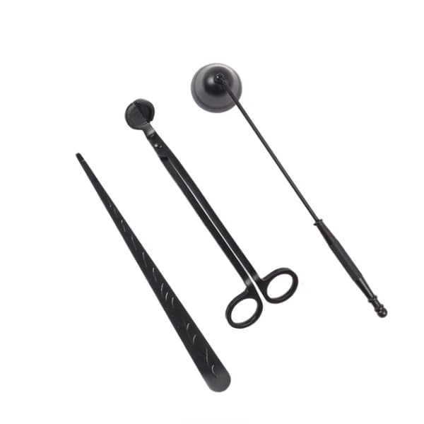 3-i-1 lys tilbehørssæt Candle Wick Trimmer / Snuffer / Dipper Sort