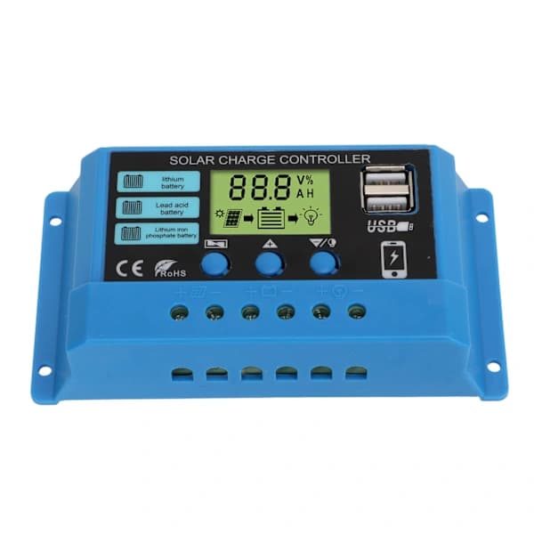 Solcellsladdningsregulator 12V 24V Batteri Solpanel Laddningsregulator för Hem Husbil 30A